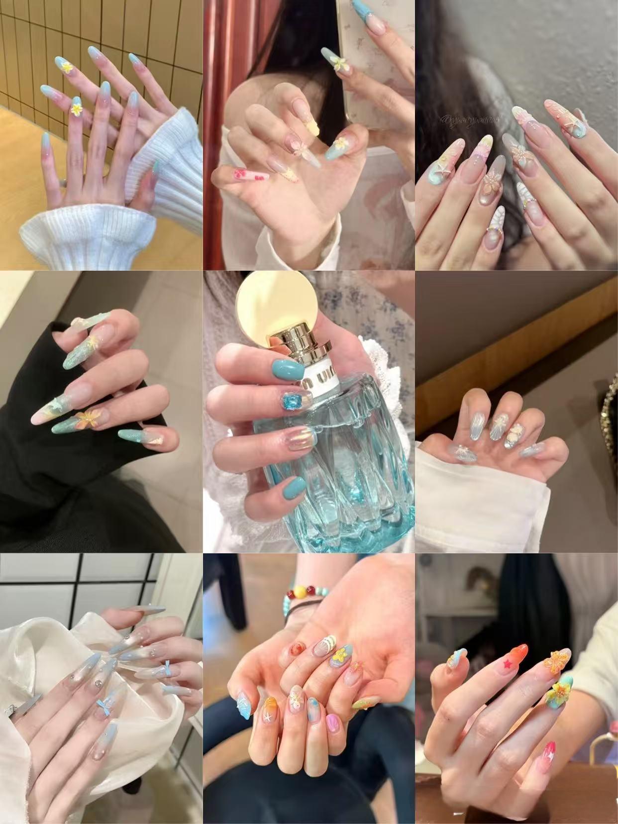 15 Bags Handmade Press On Nails Lucky Bag Open in Live
