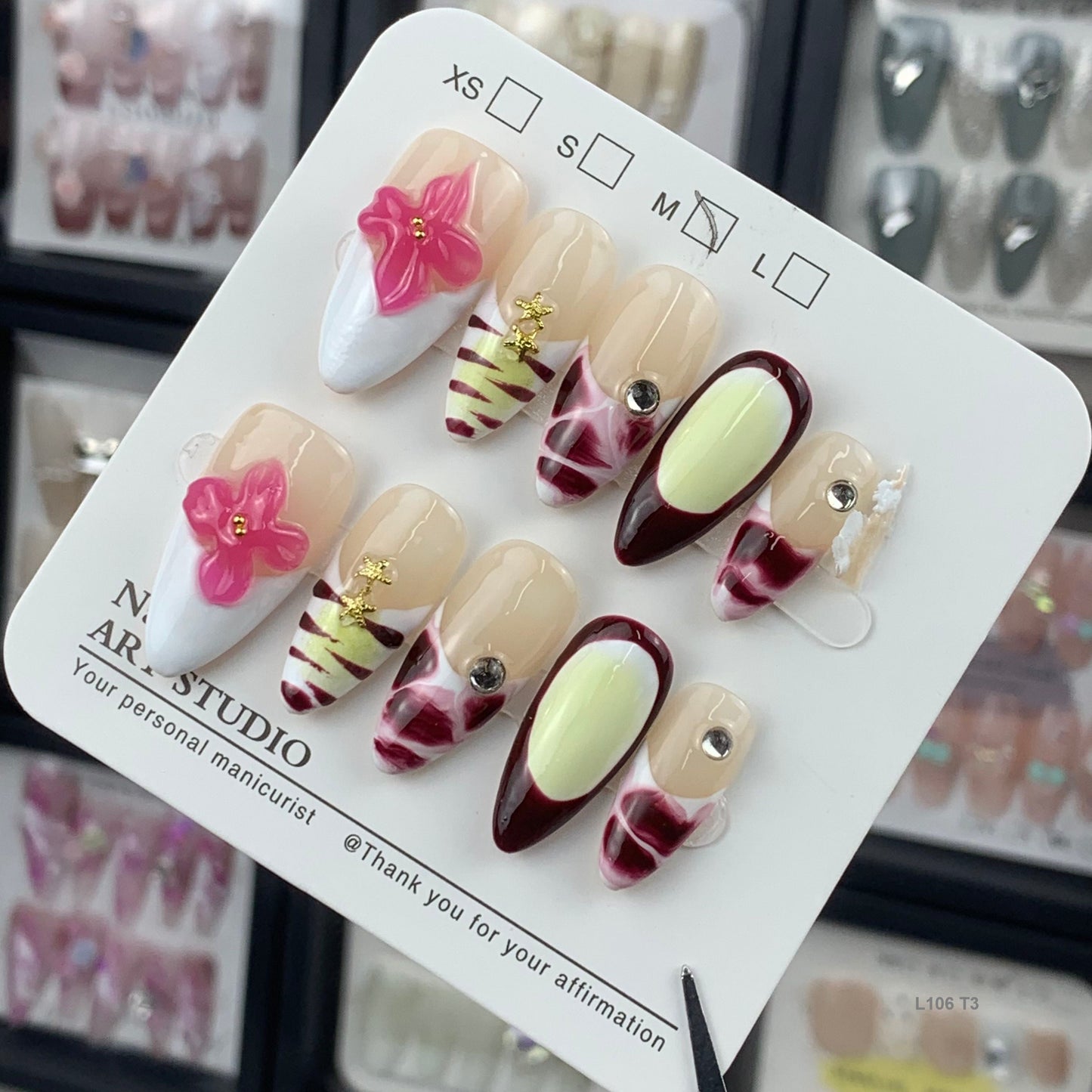 L106 T3 press on nails