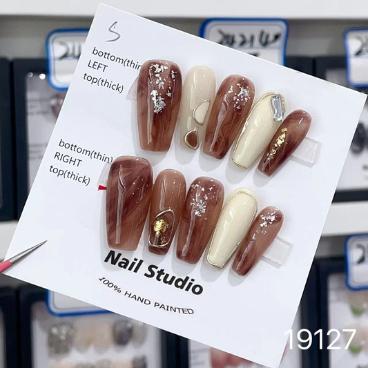 19127# blended baguette press on nails