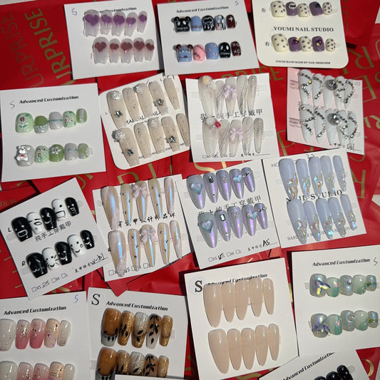 【solid nails】 handmade press on nails open in live