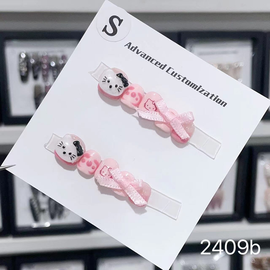 2409b# Ribbon KT BB nails press on nails