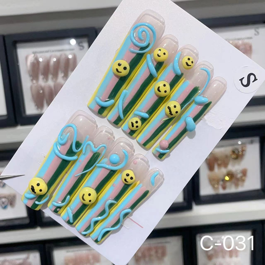 C-031# Candy smile press on nails